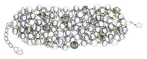 【送料無料】イタリアン　ブレスレット　バレンティーノブレスレットメタルシルバーパールワイアードvalentino donna bracciale metallo argentomadreperlaverde eb6wj00900amse 03p87