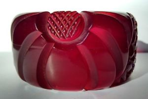【送料無料】イタリアン　ブレスレット　ラルゴビンテージワインレッドベークライトlargo vintage traslucido rosso vino bachelite fonde intagliato fiori