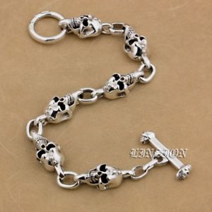 【送料無料】メンズブレスレット　925 スターリングmensパンクブレスレット9n022b