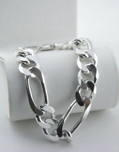 メンズブレスレット イタリアスターリング8チェーンブレスレット19italy sterling silver 8 mens chain bracelet 19