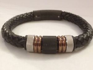 【送料無料】メンズブレスレット fred bennettブラックレザーブレスレットrrp59