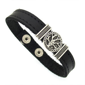 【送料無料】メンズブレスレット　レザーブレスレットレザーカフスtree of life bracelet for him leather bracelet stitched leather cuff for men