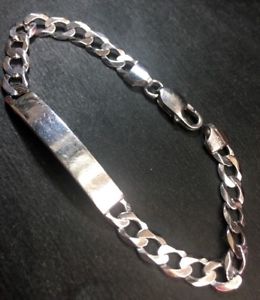 【送料無料】メンズブレスレット　925ニュー14kイタリアidリンクチェーンブレスレット67mm75 14k layer on solid 925 silver italian curb id link chain bracelet 67mm75