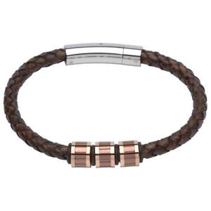 【送料無料】メンズブレスレット ユニーク19ブレスレットb278adb cmunique mens brown leather bracelet b278adb 19cm
