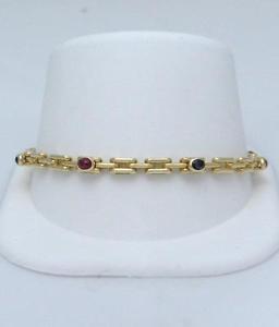 【貨物輸送無料】メンズ腕輪 レディースｋイエローゴールドルビーサファイアブレスレットladies 750 18k yellow gold gemstone ruby sapphire bracelet 4粍 162g 7 12 メンズジュエリー・アクセサリー-ブレスレット-ジュエリー・アクセサリー