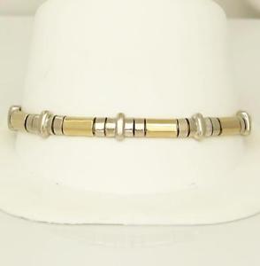 【貨物輸送無料】メンズ腕輪 ｋイエローホワイトゴールドステーションバーソリッドリンクブレスレットmens 14k yellow white gold station 赤ちょうちん solid link bracelet 195g 7 12 メンズジュエリー・アクセサリー-ブレスレット-ジュエリー・アクセサリー