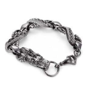 【送料無料】メンズブレスレット　ステンレスドラゴンチェーンリンクブレスレットukbrand stainless steel dragon chain link mens bracelet uk seller