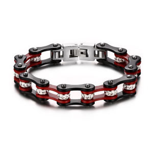 【送料無料】メンズブレスレット　メンズステンレススチールバイクリンクチェーンブレスレットパンクバイカーアクセサリmens stainless steel bicycle bike link chain bracelet punk biker accessory
