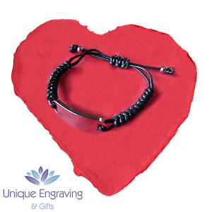 【送料無料】メンズブレスレット　パーソナライズロープブレスレットpersonalised engraved rope id bracelet free engraving great fathers day gift