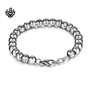 【送料無料】メンズブレスレット　シルバーブレスレットクラシックボールチェーンステンレススチールsilver bracelet classic ball chain stainless steel fathers day gift
