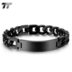 【送料無料】メンズブレスレット tt 12mmブラックステンレスidブレスレットbbr229d|hokushin