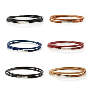 【送料無料】メンズブレスレット ギリシャラップブレスレットgenuine greek leather bracelet with sterling silver twist claspdouble wrapped|hokushin