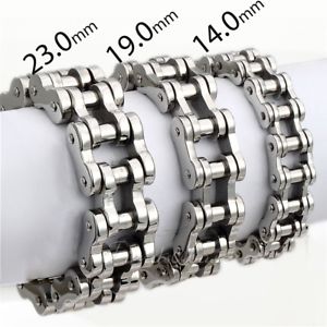 【送料無料】メンズブレスレット　バイカーオートバイリンクメンズステンレススチールブレスレットチェーンシルバーbiker motorcycle link mens 316l stainless steel bracelet chain 141923mm silver