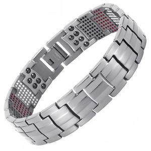 【送料無料】メンズブレスレット チタンブレスレットdouble strength 4 elements pure titanium magnetic therapy bracelet pain relief|hokushin