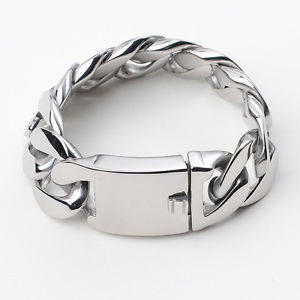 【送料無料】メンズブレスレット　9x25mm316ポンドステンレスチェーンホットリンクブレスレット9x25mm mens jewelry silver 316l stainless steel chain hot link bracelet gift 12,766円