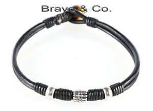 【送料無料】メンズブレスレット カスタムスターリングシルバーレザータイガーアイブレスレットab165 custom made sterling silver leather tigers eye anklet men bracelet|hokushin