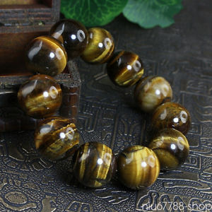 【送料無料】メンズブレスレット　アフリカタイガーアイビードブレスレット natural 20 mm african tigers eye gemstone beads elasticity bracelet 75｜hokushin