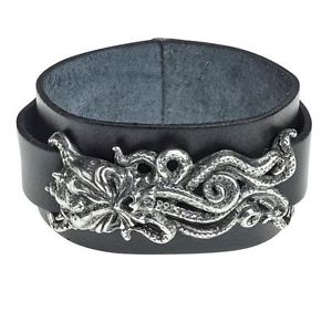 【送料無料】メンズブレスレット　ゴシックcthulhuシロメブレスレットカフスalchemy gothic cthulhu rising god tentacles pewter leather bracelet wrist cuff 14,186円