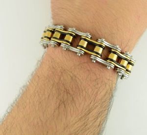 【送料無料】メンズブレスレット　バイクチェーンブレスレットステンレス3492012bike brothers sons rider chain bracelet stainless steel 34 wide 9 length 2012