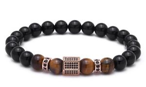 【送料無料】メンズブレスレット　ブレスレッツrosegoldプラチナmen bracelets handmade natural stones rosegold platinum charms stress relief