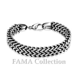 【送料無料】メンズブレスレット　ロブスターfama 12mmステンレスブレスレット｜hokushin