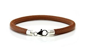 【送料無料】メンズブレスレット mens5mmnappaレザーブレスレット925スターリングブラウンmensladies 5mm nappa leather bracelet925 sterling silver clasplight brown|hokushin