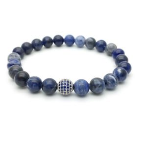 【送料無料】メンズブレスレット ブレスレットジルコンsolidatebead bracelet paved with zircon and solidate man woman|hokushin