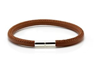 【送料無料】メンズブレスレット メンズレディースナッパレザーシルバーツイストブラウンmensladies 5mm nappa leather braceletsterling silver twist clasplight brown|hokushin