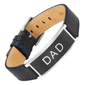 【送料無料】メンズブレスレット　ウィリスジャッドdadレザーステンレスブレスレットwillis judd dad leather stainless steel carbon fiber bracelet best dad ever