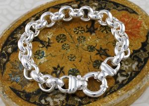 【送料無料】メンズブレスレット　スターリングシルバーラウンドリンクベルチャーブレスレットインチ925 sterling silver round chunky large rolo links belcher bracelet 8 inches