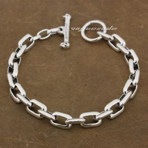 【送料無料】メンズブレスレット　スターリングシルバーブレスレットメンズバイカーパンクチェーン925 sterling silver handmade bracelet mens biker punk chain 8w007c