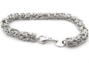 【送料無料】メンズブレスレット　ソリッドシルバーインチビザンチンブレスレットフリー solid silver 8 inch byzantine bracelet hand crafted in the uk free pamp;p