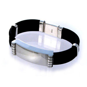 【送料無料】メンズブレスレット メンズメキシコソリッドシルバーラバーアイデンティティブレスレット genuine 85 mens mexican solid silver rubber heavy 49g identity bracelet|hokushin