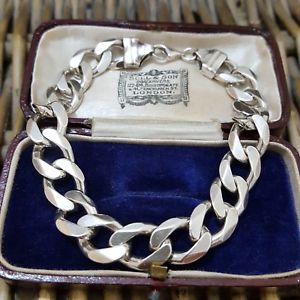 【送料無料】メンズブレスレット スターリングシルバーメンズブレスレットリンクブレスレットグラムsterling silver mens bracelet, curb link bracelet, fully hallmarked, 35 gr|hokushin