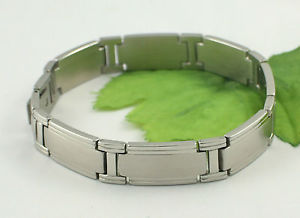 【送料無料】メンズブレスレット　ステンレススチールサテンリンクブレスレットbr1017 gents stainless steel satin amp; polished link bracelet