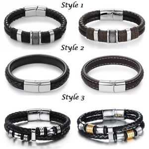 【送料無料】メンズブレスレット　mensブレスレットクリスマスmens leather bracelet engraved clasp personalised christmas birthday gifts