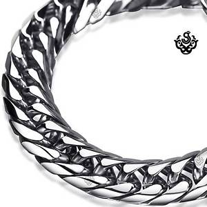 【貨物輸送無料】メンズ腕輪 シルバーブレスレットステンレススチールチェーンsilver bracelet bikies chain chunky heavy stainless steel 245粍 long ジュエリー・アクセサリー-メンズジュエリー・アクセサリー