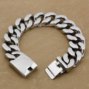 【送料無料】メンズブレスレット ステンレススチールリンクチェーンメンズバイカーパンクブレスレットhuge 316l stainless steel curb link chain mens biker punk bracelet 5d006c|hokushin