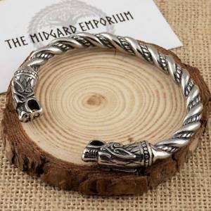 【送料無料】メンズブレスレット　バイキングオーディンオオカミブレスレットステンレスノルウェーviking odins wolves bracelet stainless steel norse arm ring