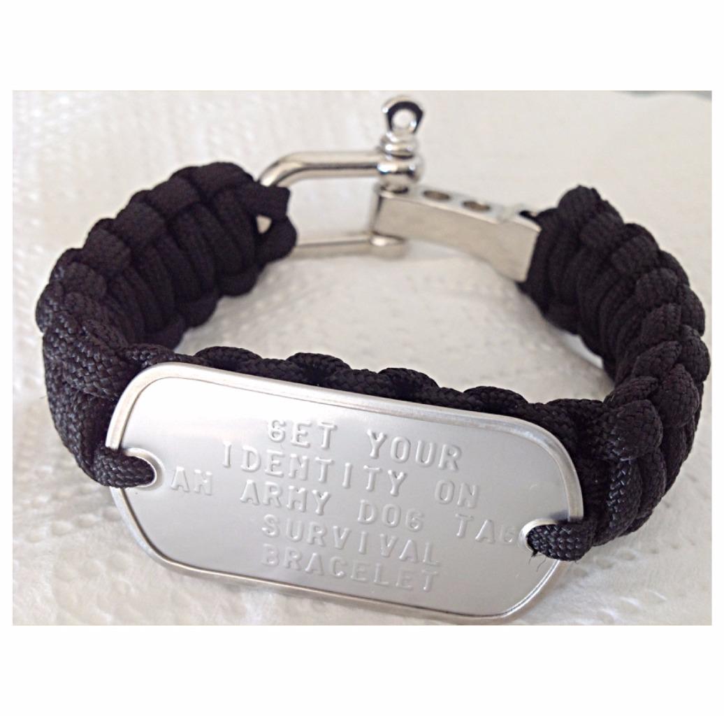 【貨物輸送無料】メンズ腕輪 タグパラコードブレスレットフリーテキストmens personalised dog tag para cord survival bracelet free text registered post ジュエリー・アクセサリー-メンズジュエリー・アクセサリー-ブレスレット