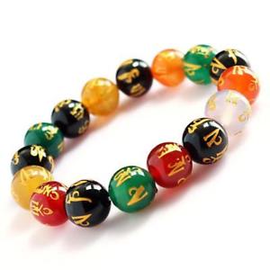 【送料無料】メンズブレスレット　チベットマントラブレスレットtibetan mantra meditation stone bracelet
