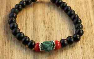 【送料無料】メンズブレスレット　ターコイズコーラルオニキスシルバービーズストレッチブレスレットメンズturquoise coral amp; onyx silver beaded protection stretch bracelet mens 7｜hokushin