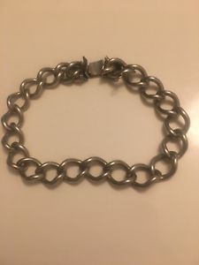 【送料無料】メンズブレスレット　シルバービンテージブレスレット listingheavy silver vintage curb bracelet 75 237g