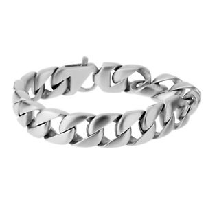 【送料無料】メンズブレスレット モダンリンクメンズブレスレットシルバーステンレススチールmatt finish modern curb link mens bracelet silver stainless steel