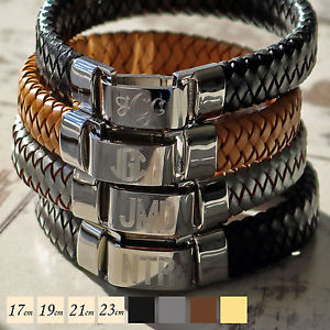 【送料無料】メンズブレスレット パーソナライズブレスレットpersonalised leather bracelet for anniversaries birthdays wedding groomsmen gift