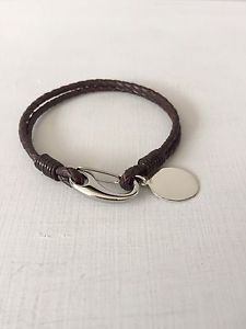 【送料無料】メンズブレスレット　メンズレザーブレスレットスターリングシルバーペンダントサービスmens leather bracelet amp; choice of 925 sterling silver pendant free engraving