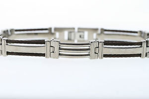 【送料無料】メンズブレスレット　チタンブレスレットケーブルアクセントtitanium bracelet with copper cable accents
