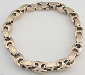 【送料無料】メンズブレスレット バイカータングステンカーバイドローズゴールドブレスレット95 mm  heavy biker tungsten carbide rose gold bracelet 002  free samp;h