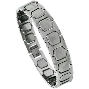 【送料無料】メンズブレスレット　タングステンカーバイドクッションリンクブレスレットtungsten carbide h amp; cushion link bracelet｜hokushin