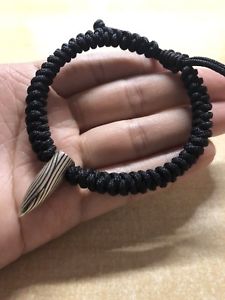 【送料無料】メンズブレスレット ソリッドスターリングシルバーバレットメンズコードロープカフブレスレットsolid 925 sterling silver bullet mens cord rope cuff bracelet adjustable length